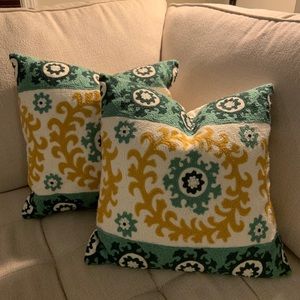 Pier 1 Embroidered Medallion Throw Pillow Covers